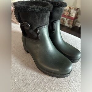 Henry Ferrera Boots - Fuzzy Rain Boots - Black 9